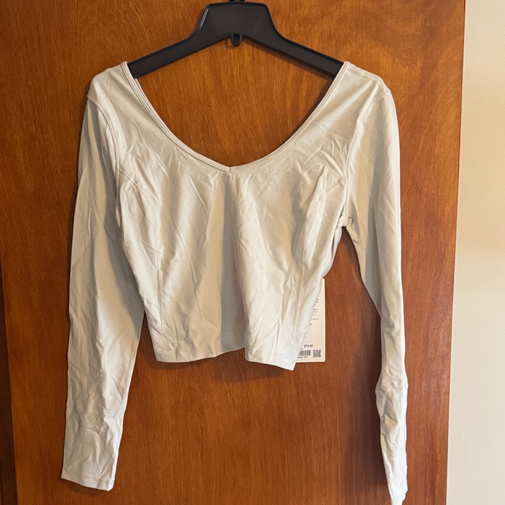 Lululemon Athletica Align Tan / Taupep Long Sleeve Crop Top